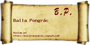 Balla Pongrác névjegykártya