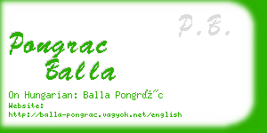 pongrac balla business card